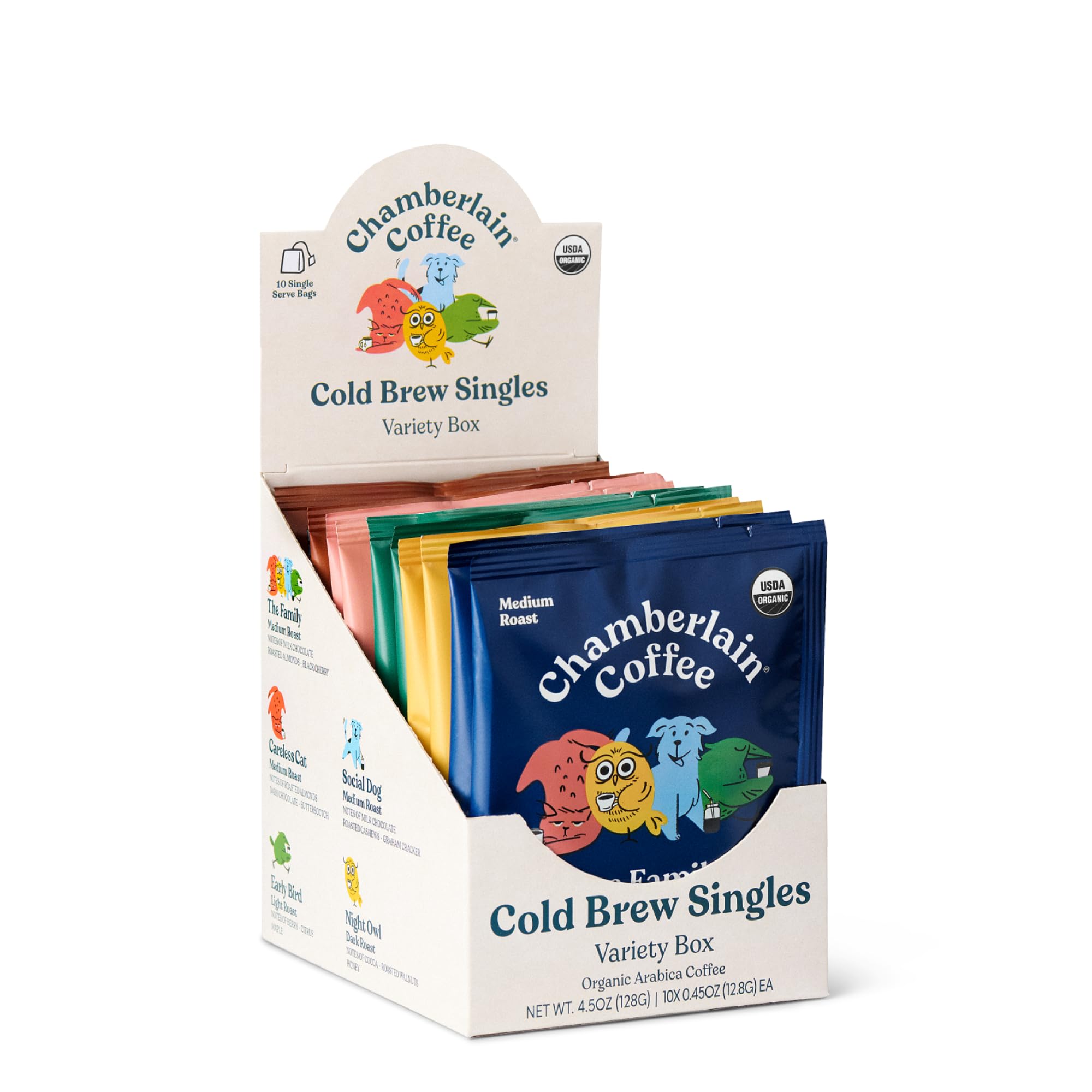 Cold Brew Variety Box – 10 Single Serve Bags w/Different Flavors for Cold Brew or Iced Drinks - Ideal for Summer Use, at Home, Camping, or Travel - Coffee Gift Set for Any Occasion