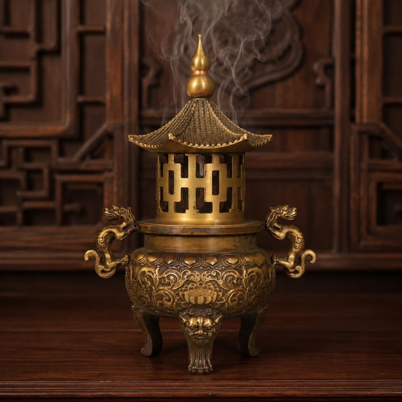 三足龍紋香炉 焼香香炉 茶道香炉 仏具 銅製品 装飾品 工芸品 置物 Amazon.co.jp: Xgdsnly 三つ足香炉 アンティーク風 龍取っ手香炉