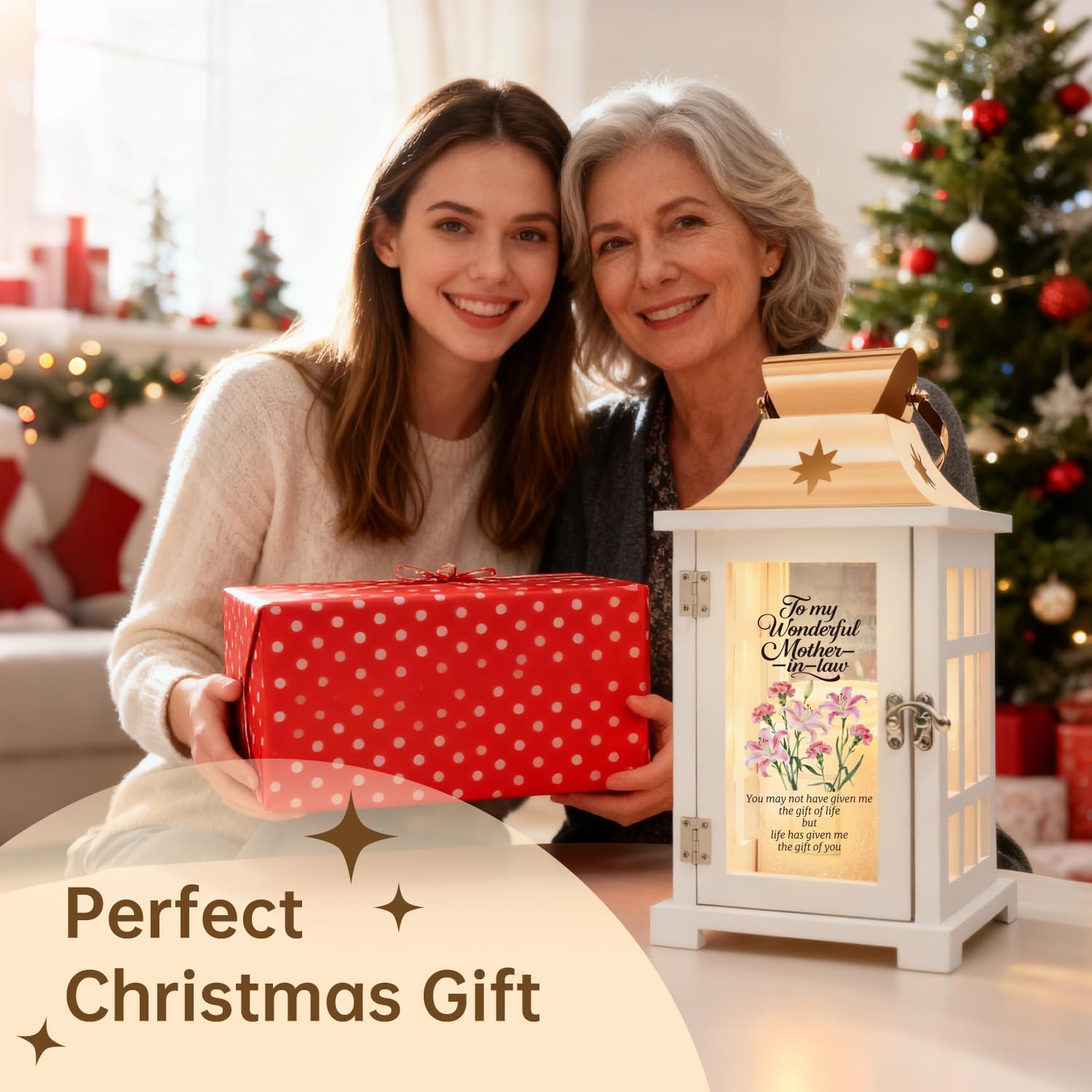 Mother in Law Gifts - Candle Warmer Lamp with Timer Dimmer, Heartfelt Wax Melter Lantern for Mother in Law Birthday Mothers Day Christmas