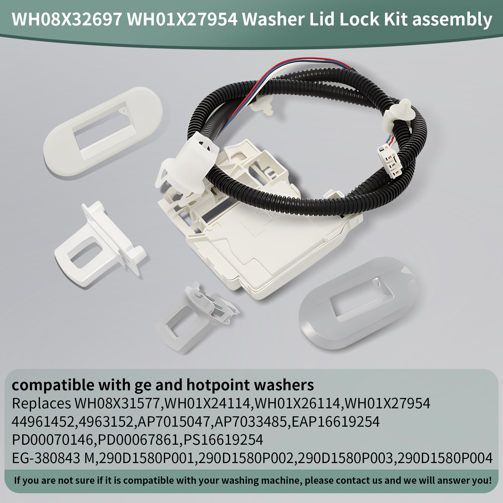 Amazon.com: WH08X32697 WH01X27954 Washer Lid Lock Service Kit 
