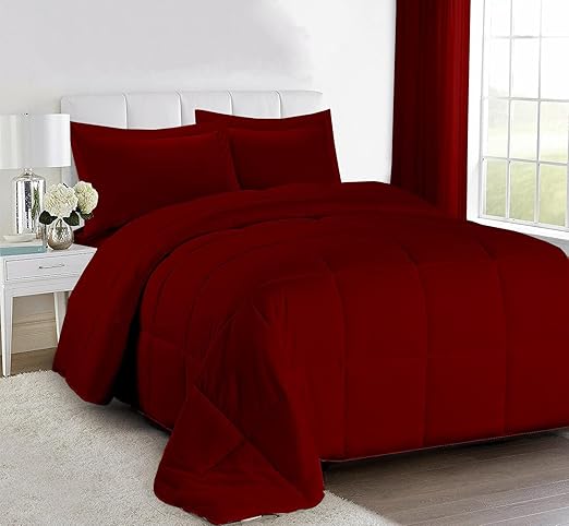 Cottington Lane Comforter Single Bed,Soft Microfibre 150 GSM Winter Quilt,Rajai Single Bed Comforter Blanket, Comforter(Burgundy Solid)