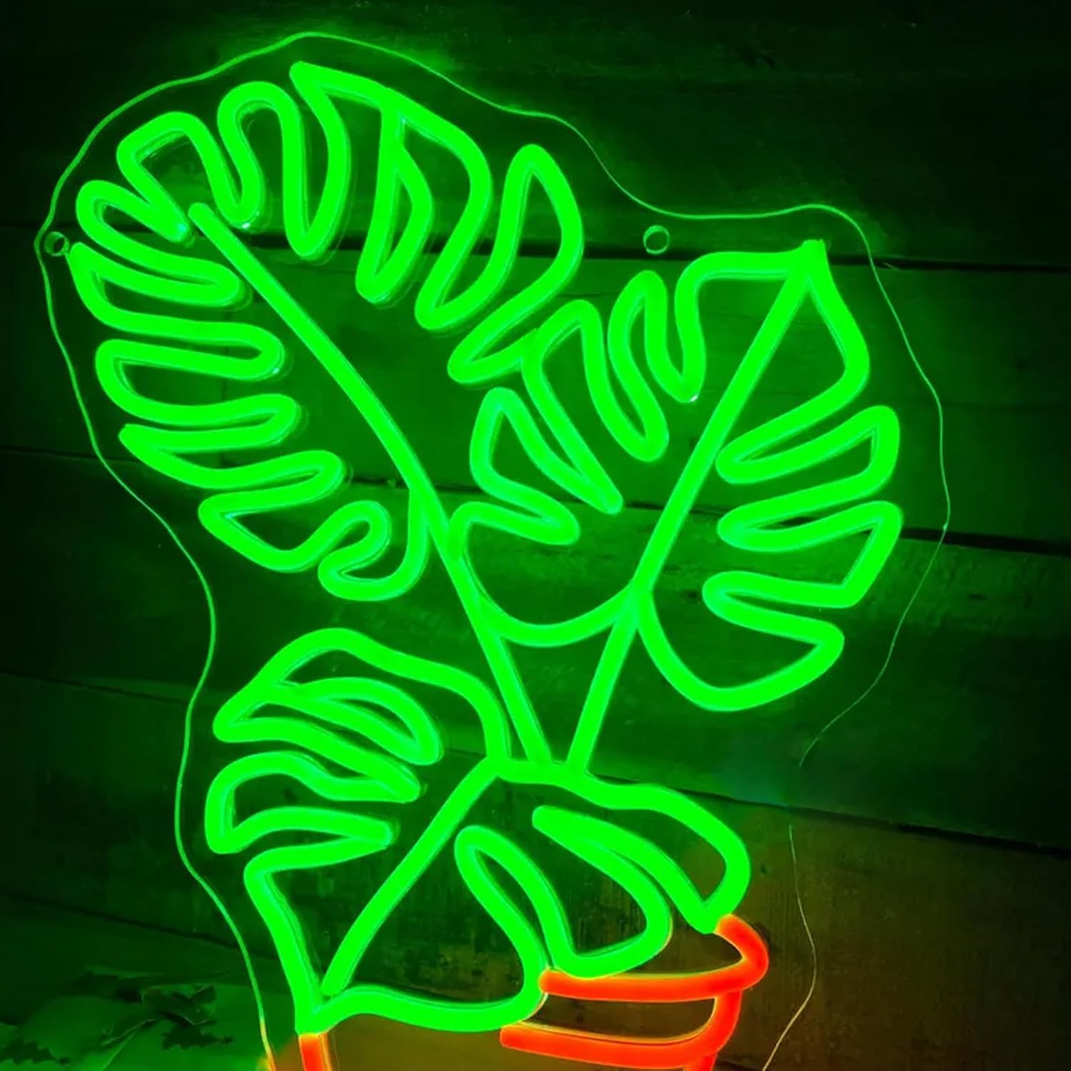Monstera Neon Sign 23 inches Dimmable Monstera Plant Led Lights Up Wall Art Decor Neon Signs for Plant Store Living Home Room Party Decorations