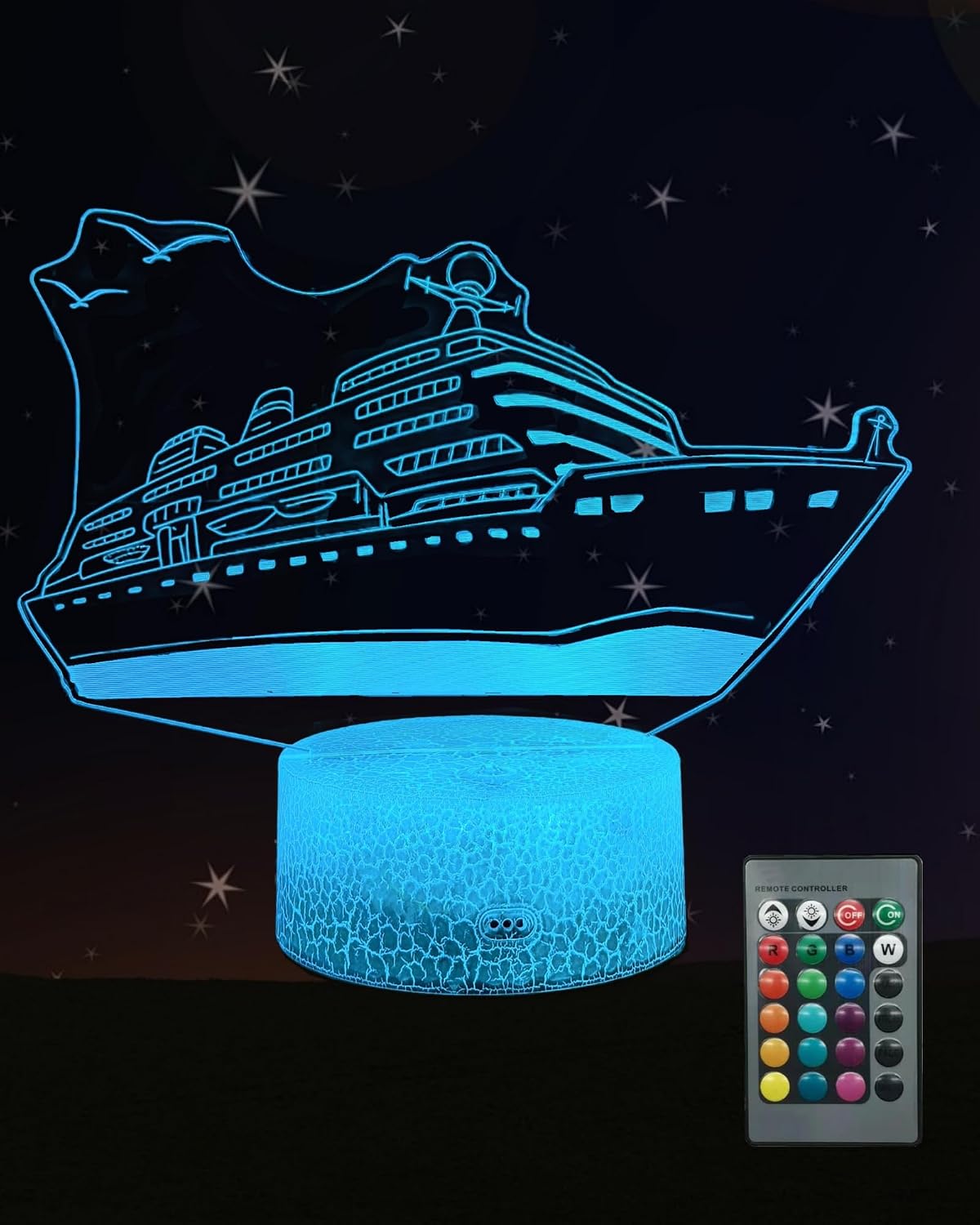 Chicago Skyline Cloud Gate 3D Illusion Night Light, 2 Patterns | 16 Colors Changing, Dimmable, Touch & Remote Control, Christmas Birthday Gift for Dad Mom Kid Boy Girl Teen, Room Décor Lamp