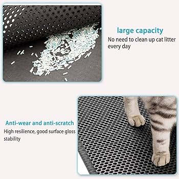 【KITTY】 Pet Cat Litter Mat Double-Layer Sand Cat Mats for Cat Litter