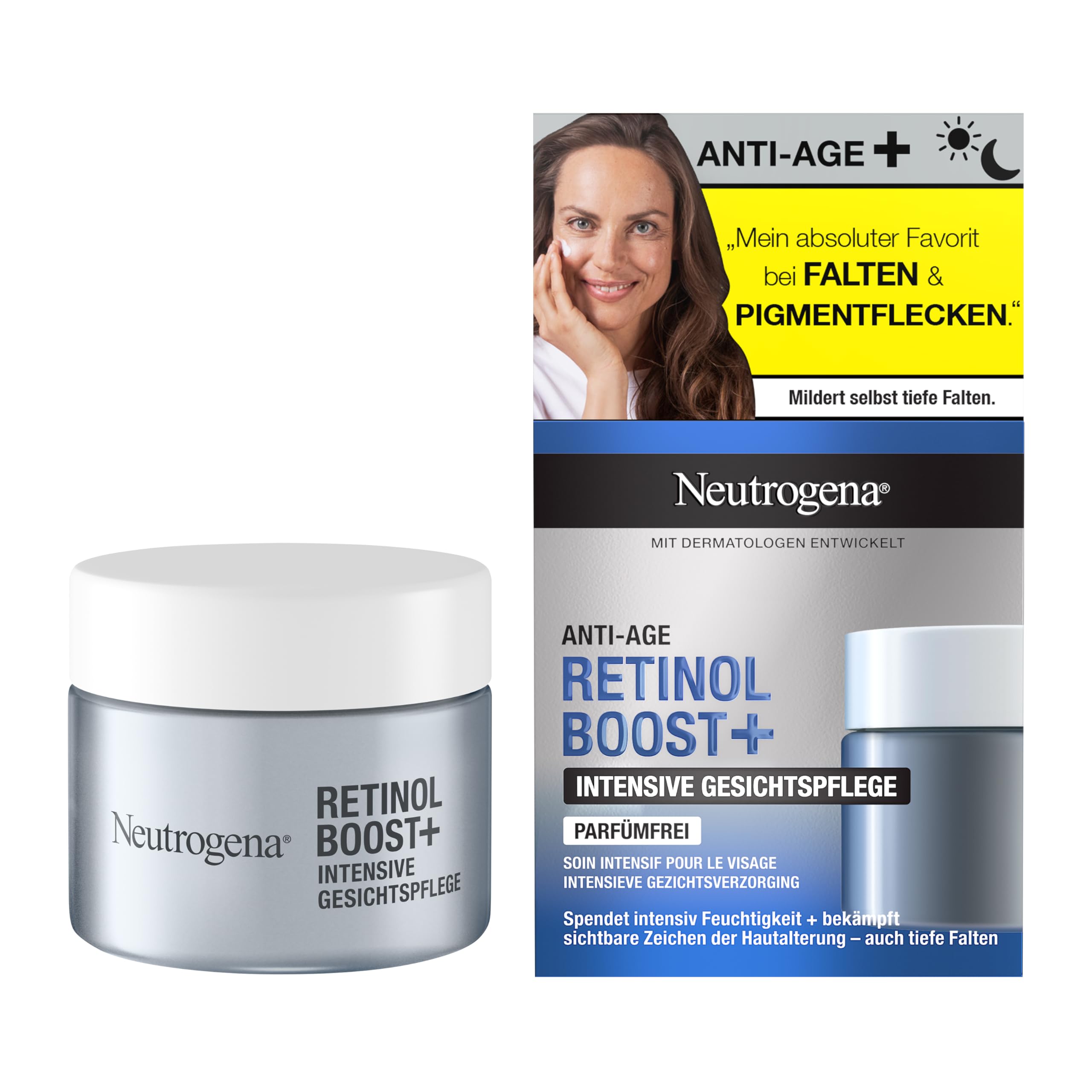 Retinol Boost+ Intensive Face Care (50 ml), Rich Anti-Ageing Face Cream with Pure Retinol, for Smoother, Nourished Skin