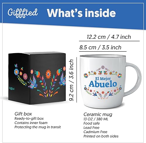 Miniatura 3 de Triple Gifffted Taza de café del mejor abuelo del mundo, El Mejor Abuelo Ideas de regalos en español para Navidad, Día del Padre, Navidad,