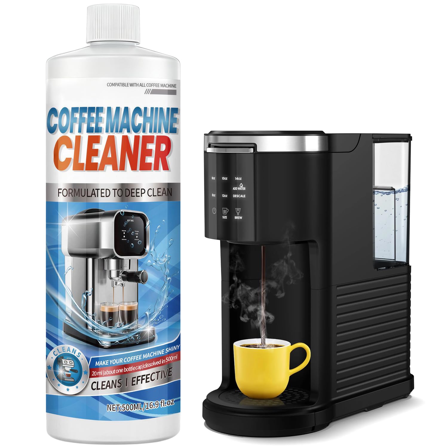 Universal Coffee Machine Descaler Liquid & Cleaner -500ml Limescale Remover