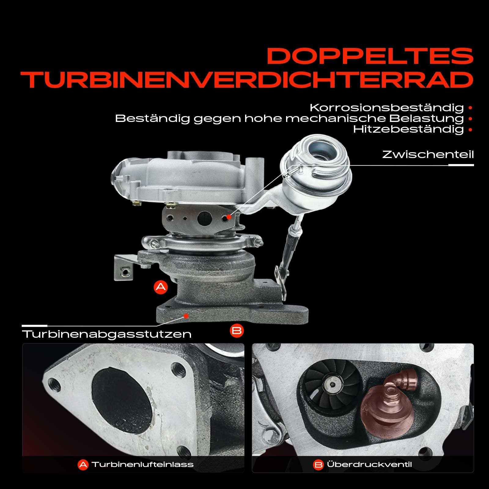 Frankberg 1x Turbolader Kompatibel mit NV400 Bus X62 X62B 2.3L 2014-2016 NV400 Kasten X62 X62B 2.3L 2011-2022 NV400 Pritsche/Fahrgestell X62 X62B 2.3L 2011-2016 Replace# 8201054152