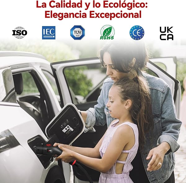 MCEVKELN Cable de Carga Coche Electrico Tipo 2 |32A 22KW | Trifásica |5 Metros |Tipo 2 a Tipo 2 | Cargador EV Cable de Carga IEC 62196-2 para Vehículos Eléctricos y Híbrido Plug-in, con Bolsa - 4