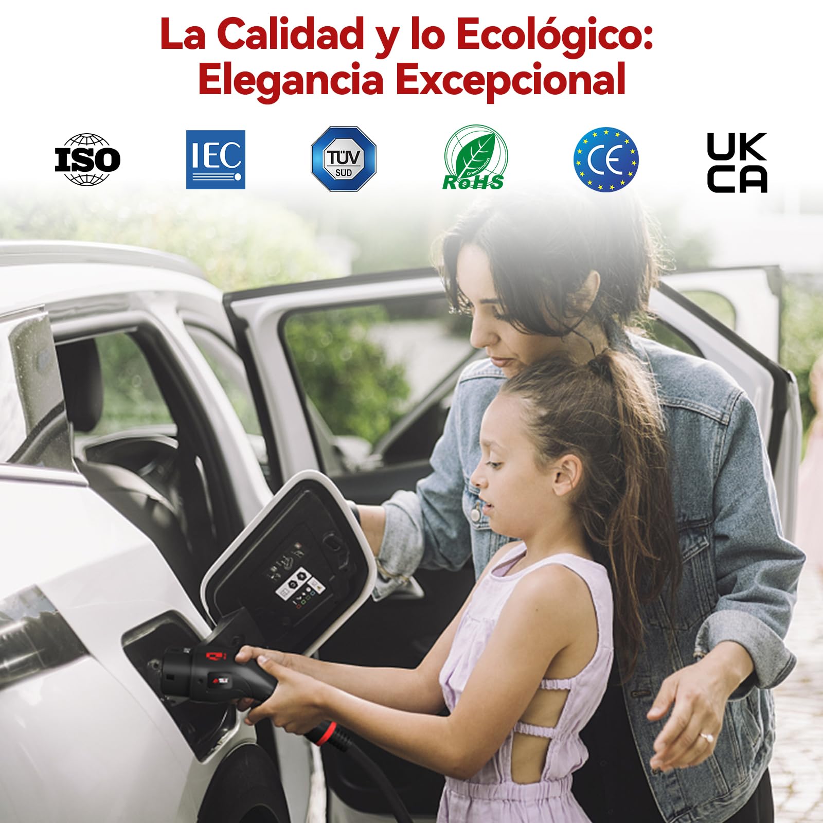 EV Cable de Carga Tipo 2 a Tipo 2 Monofásico| 7.2kw| 32A| 7M Cable de Carga Rápida para Vehículos Eléctricos Cable Tipo 2 de Coche Eléctricos con Bolsa para Cables