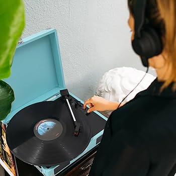 LP&No.1 Vinyl Record Player Suitcase Vinyl Player,Blue : Amazon.ca