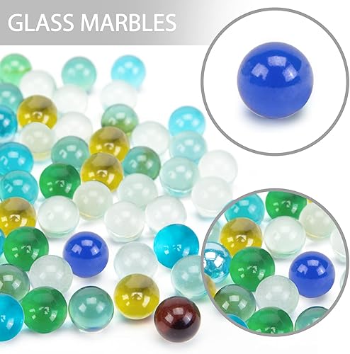 Miniatura 3 de Poplay - 50 hermosas canicas de jugador para juegos de canicas, varios colores (1 silbato gratis)