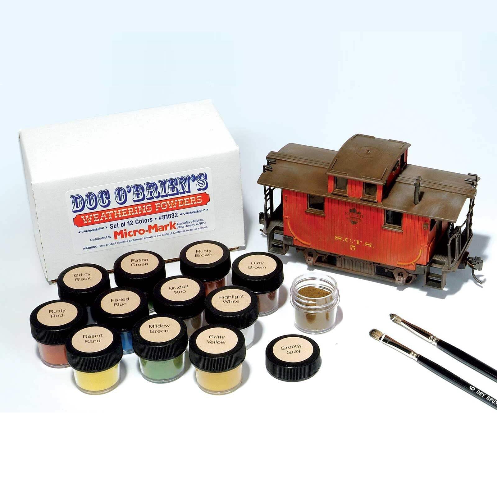 Micro-Mark Doc O'Brien's Weathering Powders, Set of 12 Colors