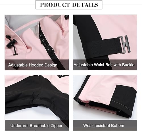 Miniatura 7 de YEEFINE Traje de esquí de una pieza para mujer, traje de snowboard para nieve, invierno, al aire libre, chaqueta y pantalones de esquí impermeables