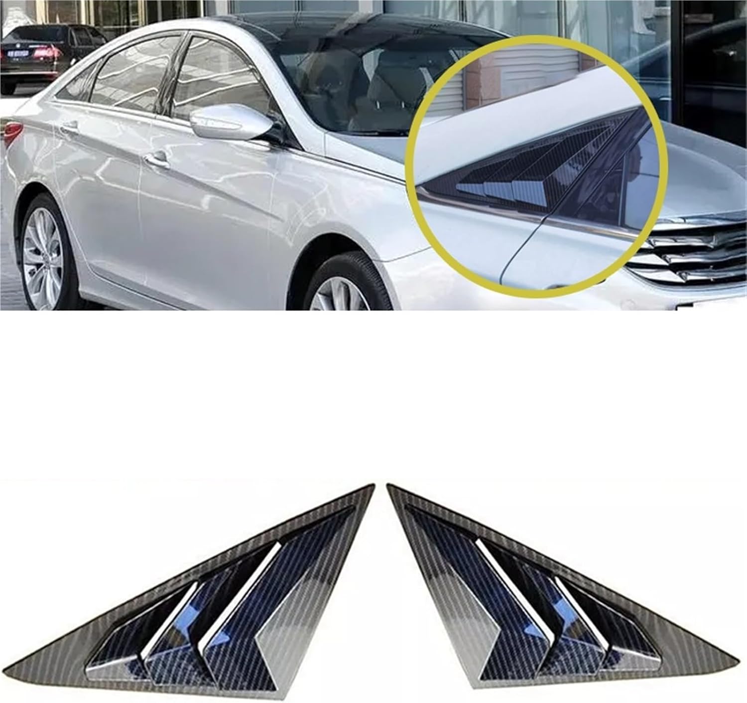 Car Glass Louver Cover Trim Compatible with Hyundai Sonata 2011 2012 2013 2014 Exterior Window Side Door Panel ABS