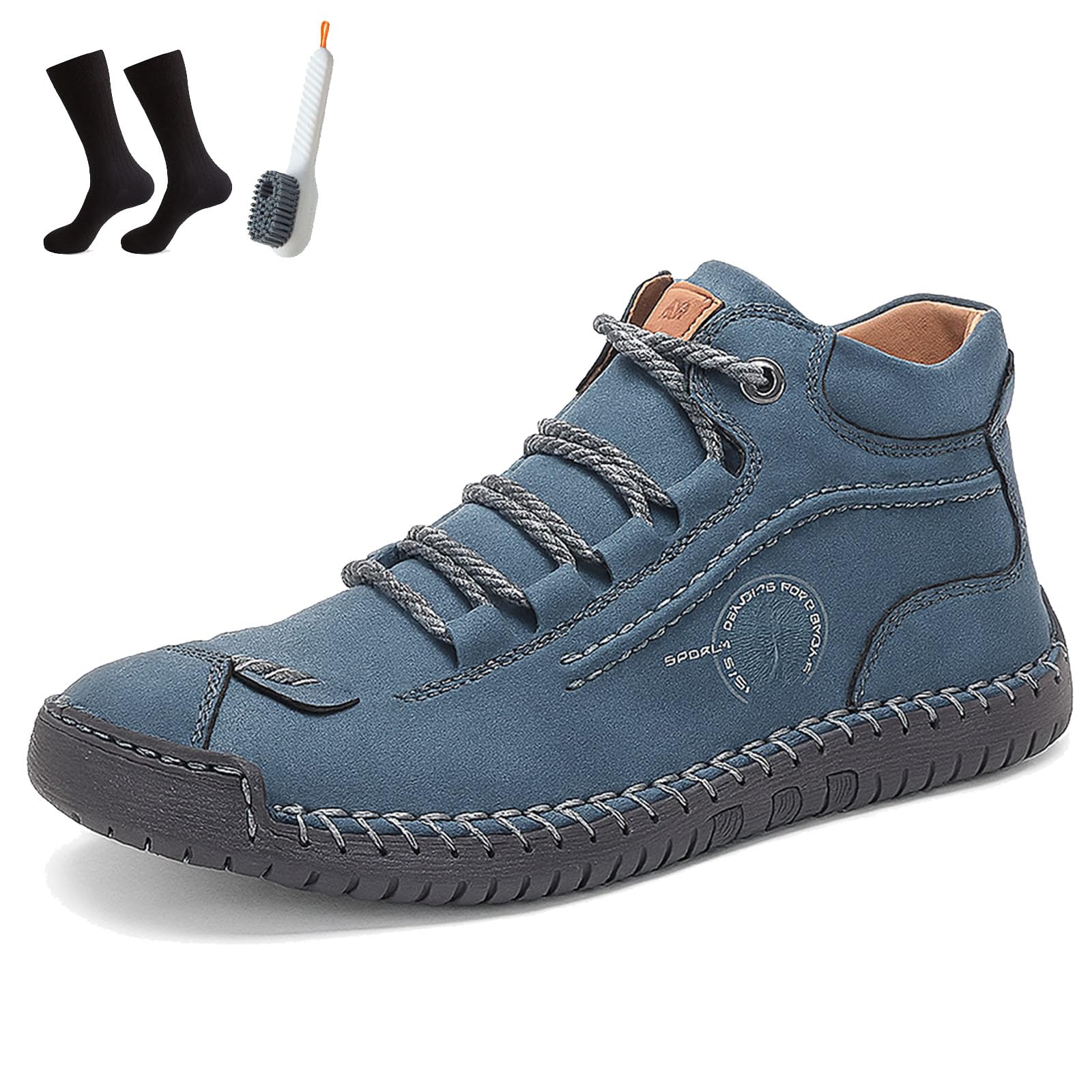 Shoes for Men Handcrafted Retro Pigskin Boots Slip On Orthopedic Hiking Shoes Sneakers