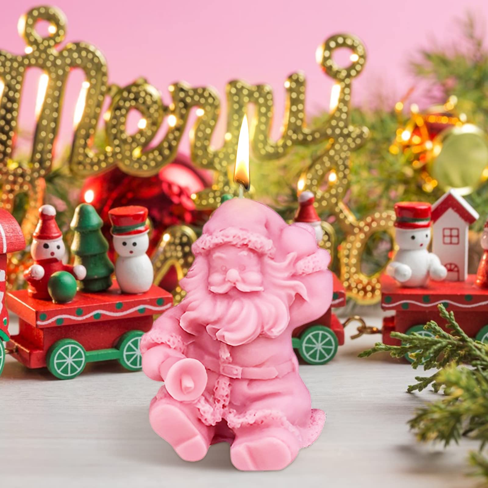 Amazon.co.jp: シリコンモールド クリスマス 坐るサンタクロース