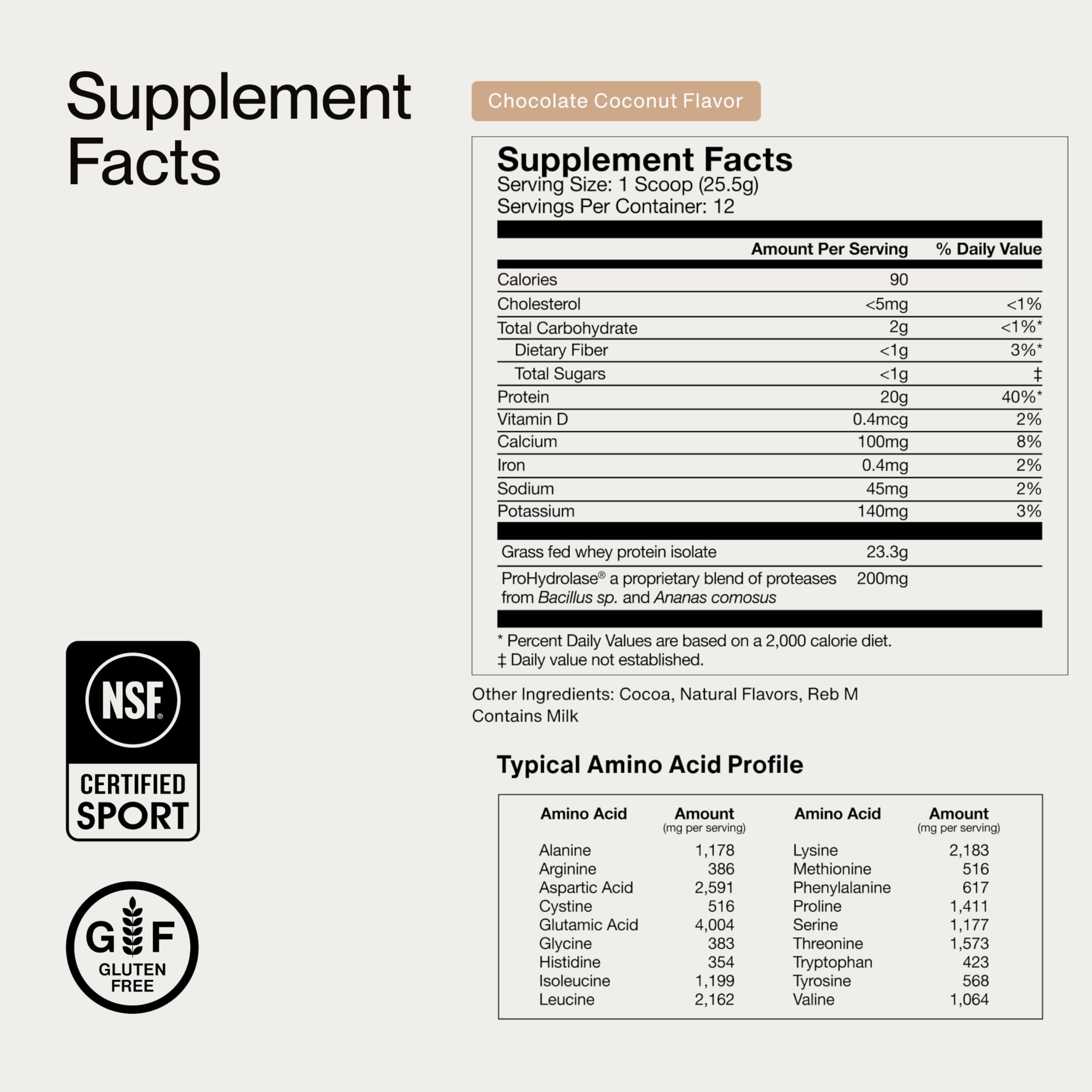 Momentous Grass-Fed Whey Protein Isolate Powder, 20g, Chocolate Coconut — Amazon image 8