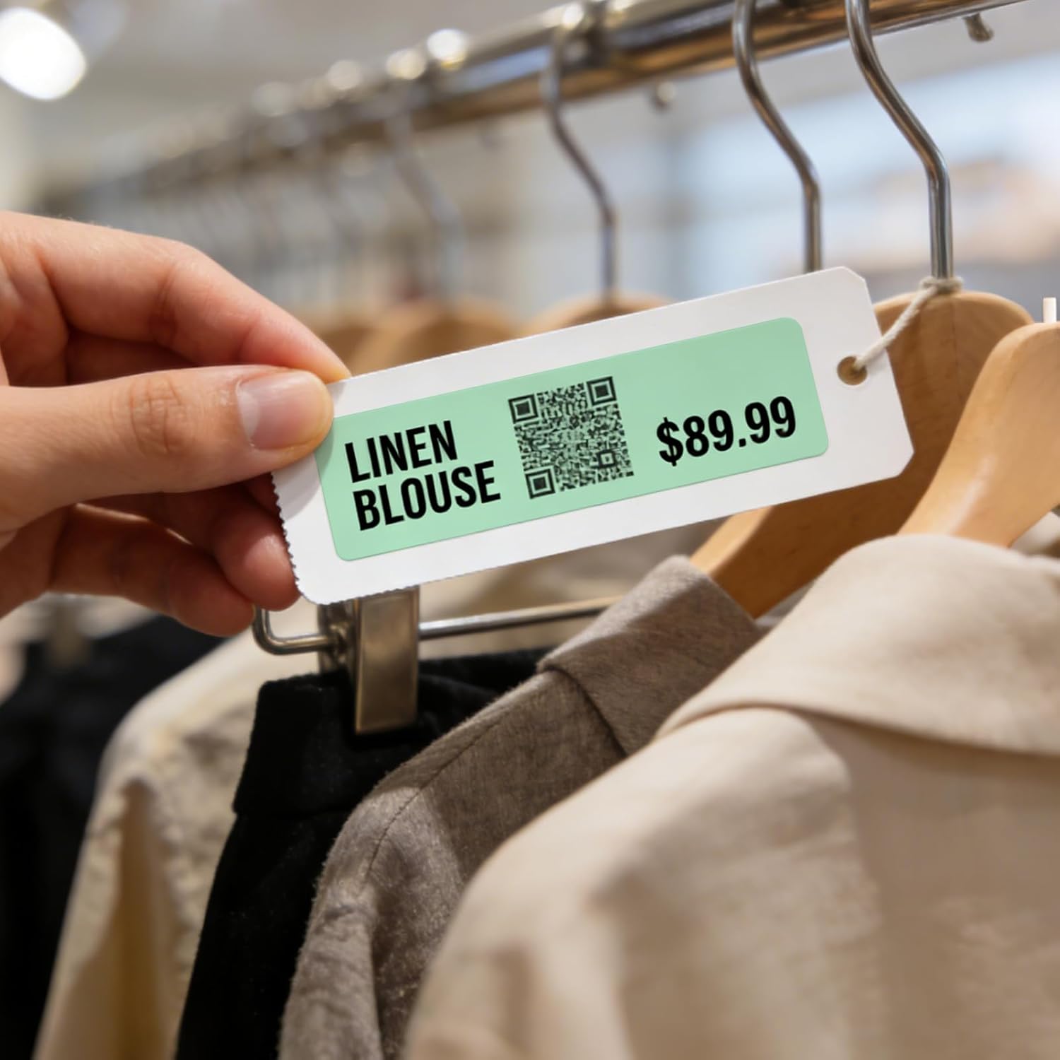 Green Thermal Labels 1 × 3 Inch Vinyl Rectangular Waterproof Direct Printer Sticker Self-Adhesive Perforated Postage Tag for Logo DIY Barcodes UPC Office Address 500 PCS - Image 8