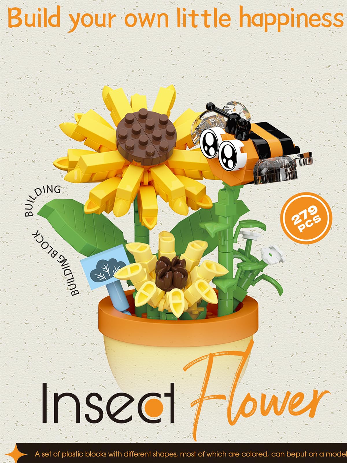 Amazon.com: Jollcnoia Bee Sunflower Mini Flower Cute Insects