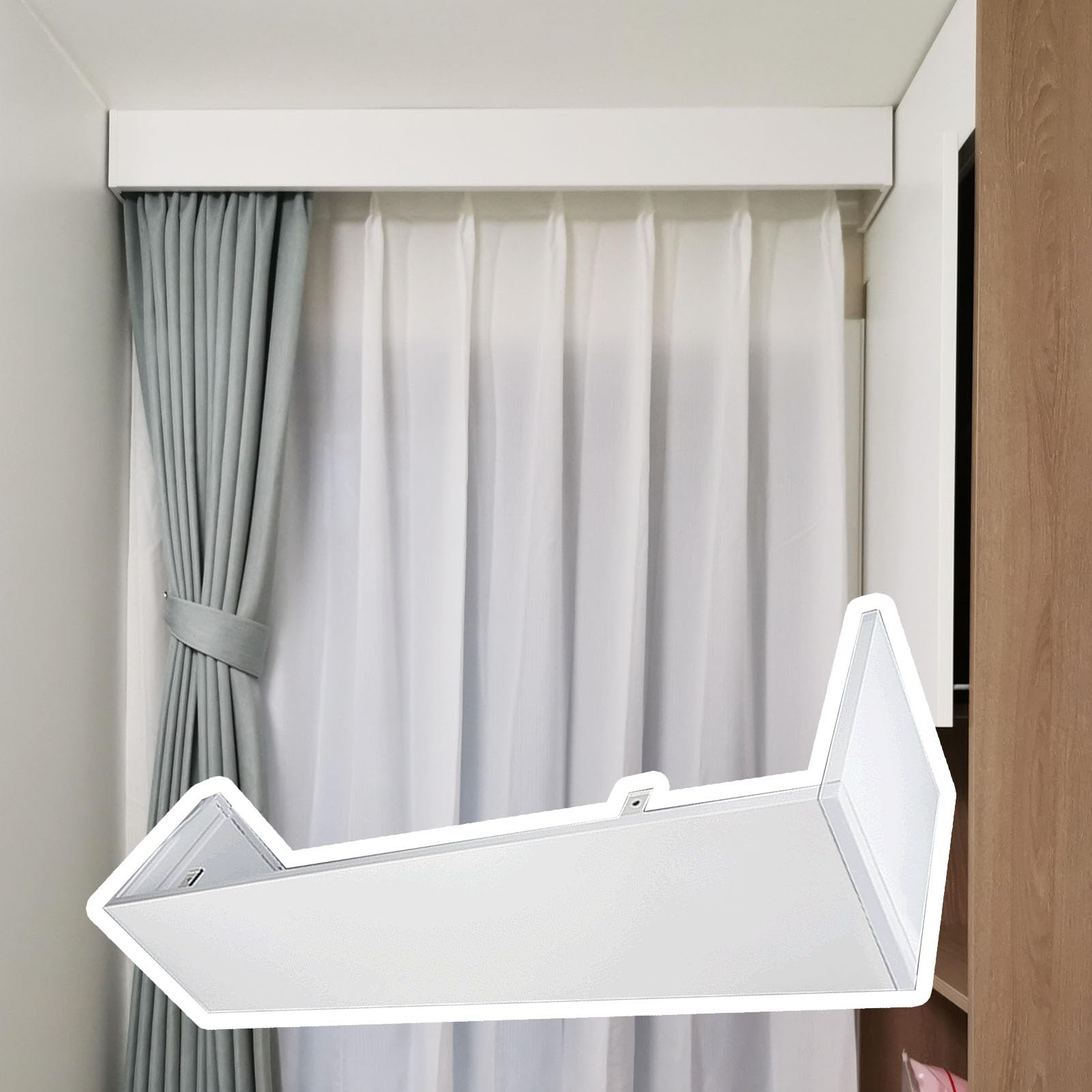 Caisson de rideau en aluminium à fixation plafond sans rail fenêtre 4.2m