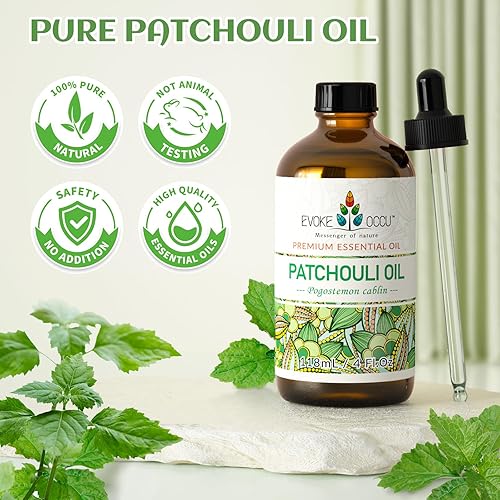 Miniatura 8 de Evoke Occu Aceite esencial de pachulí, 4 oz, puro, para difusor, fragancia de piel, fabricación de jabón y velas, 4 onzas líquidas