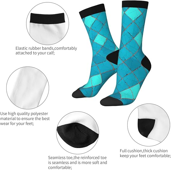Shark Jumping Women Men Crew Socks, Casual Mid-Calf Funny Socks for Sport Gift