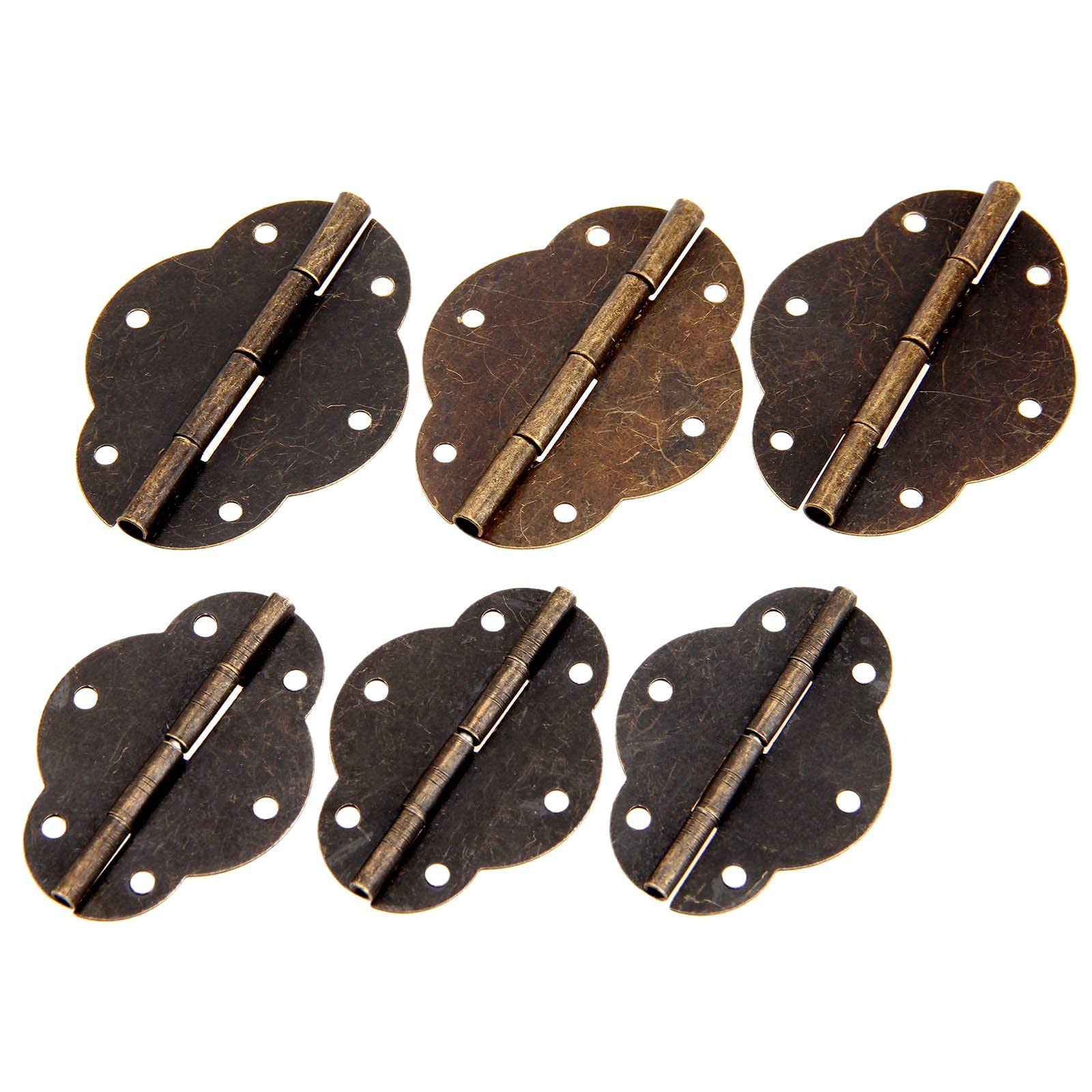 Nvsfzgiyg One Color Hinge, 10Pcs 46Mm/56Mm Iron Oval Antique Bronze 6 Holes Decorative Screws V-Intage Cabinet Furniture