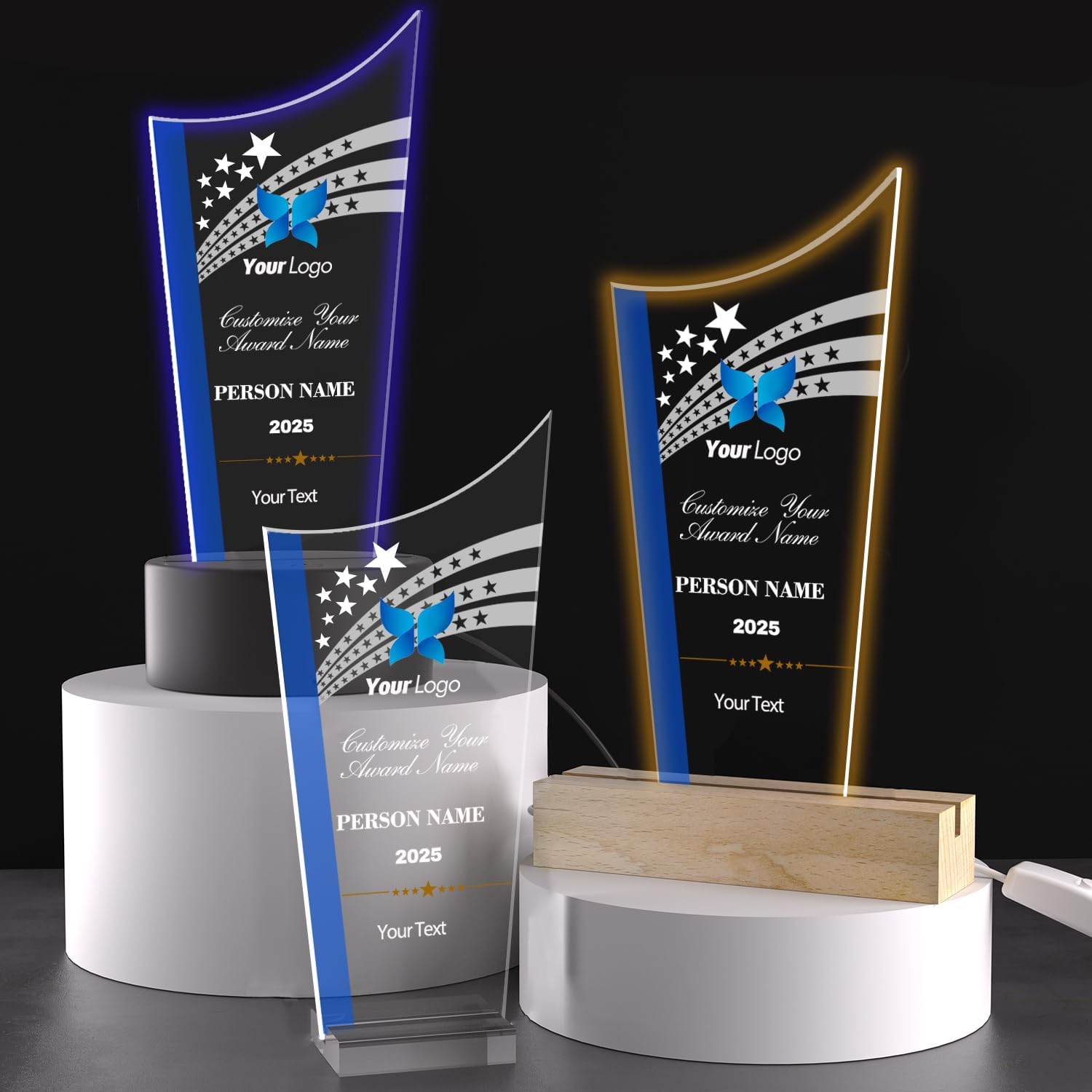 Trophy Award,Acrylic Custom Trophy,Personalized Custom Plaque for Employee of the Month,Appreciation,Thank You,Recognition,Retirement gift (Design AA)