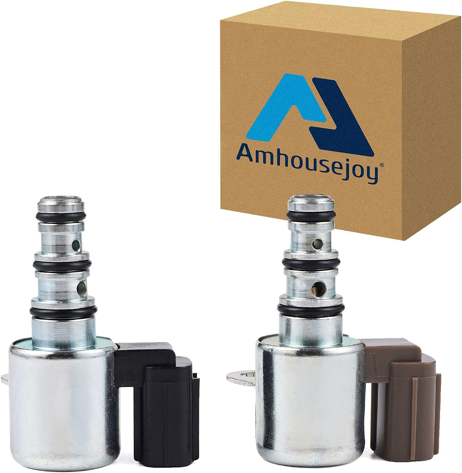 Amhousejoy Transmission Shift Solenoid Kit Fit for Honda Acura 1998-2007, 28400-P6H-003 28400-P6H-013 28500-P6H-003 28500-P6H-013, B&C Brown & Black