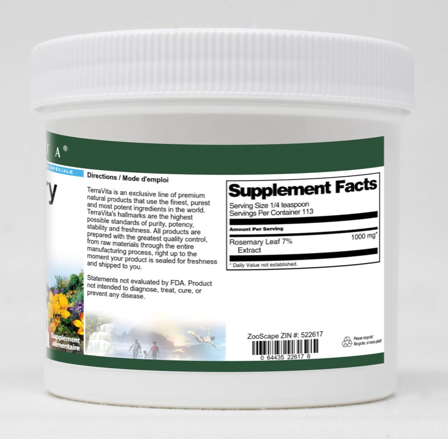 Rosemary Leaf 7% Extract Powder (4 oz, ZIN: 522617) - 3 Pack