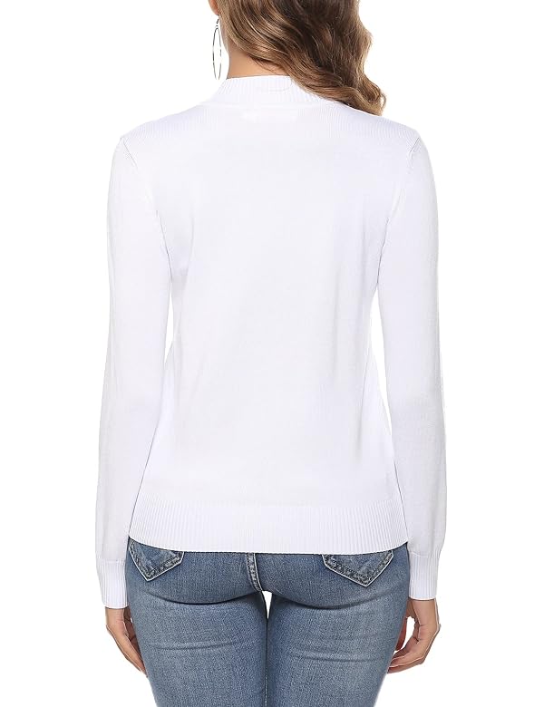 Youngull Long Sleeve Zipper Sweatshirts for Women Casual Zip Up Jacket for Travel Lightweight Fashion Loose Knitted Cardigan Sweater with Zipper Comfortable Fall Tops White L by Youngull - Used condition - Image 5
