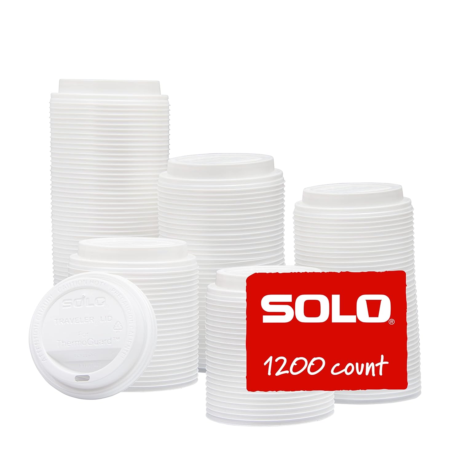 Lids for ThermoGuard, White Traveler, 1200ct for 12oz - 24oz