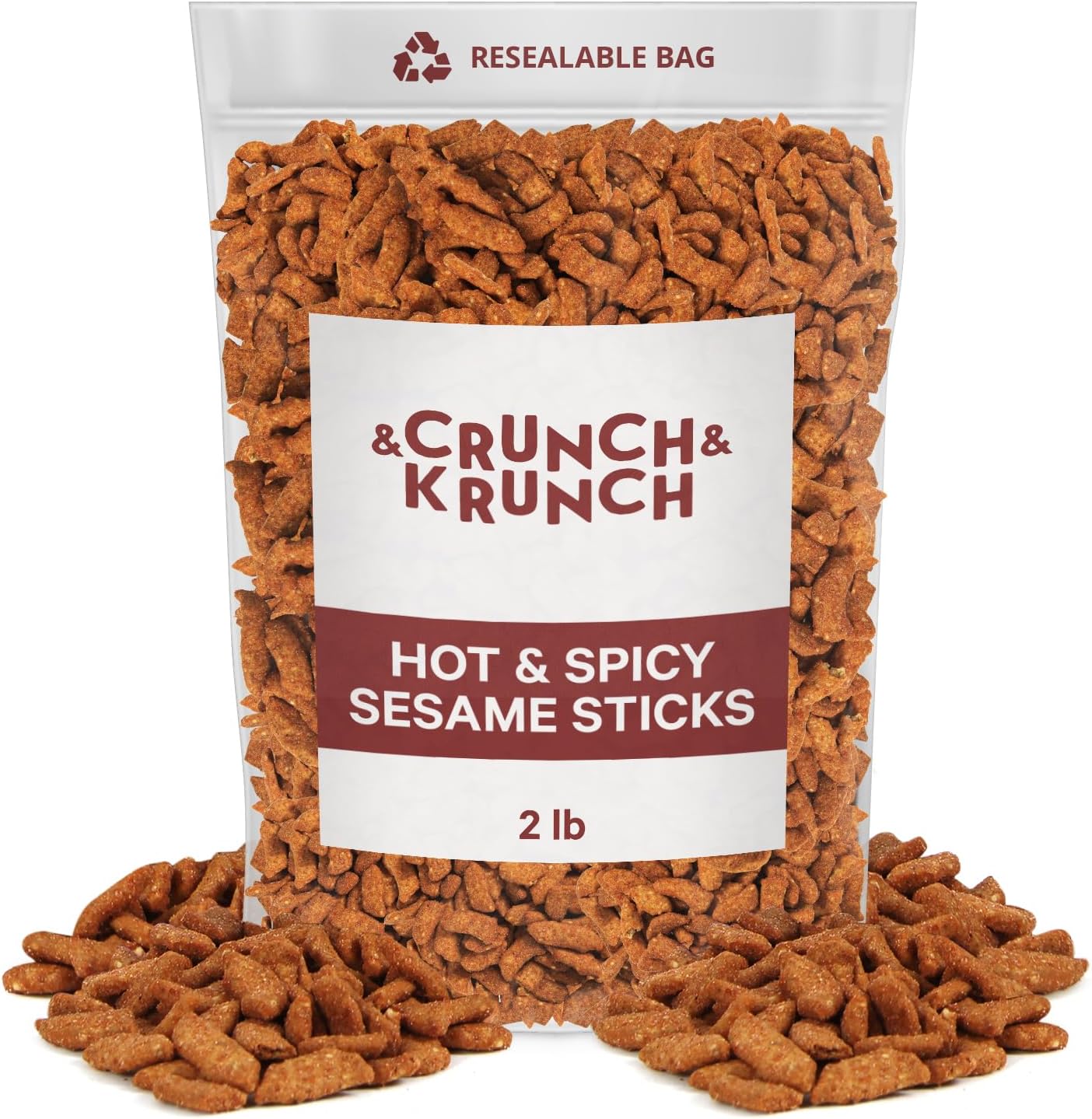 Hot and Spicy Sesame Sticks - Delicious and Fresh Snacks with the Perfect Mix of Hot, Spicy and Salty Flavor for Midday Snacking, Office On-The-Go Indulgence, 2LB