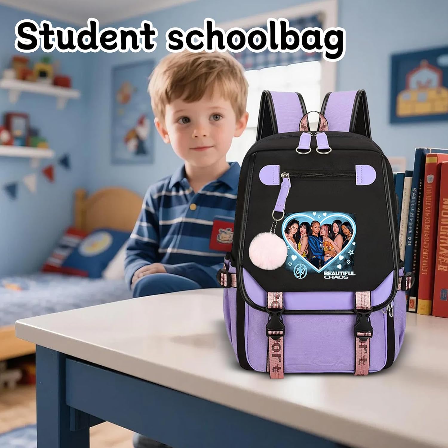 Katseye Merch Katseye Backpack Campus Bag Lightweight New Semester Gifts Korea Pop Backpack for Girls Kids Teens