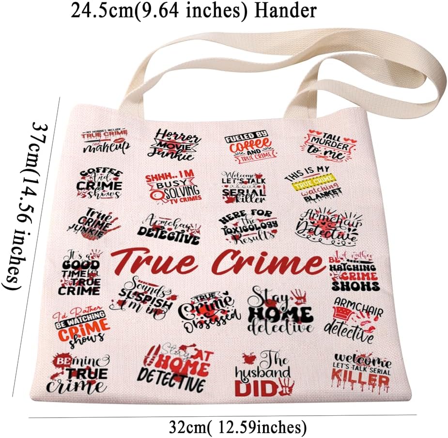 Miniatura 2 de PXTIDY Bolsa de mano para adicto al crimen verdadero, regalos para fanáticos del crimen verdadero, películas de asesinos en serie, bolsa de
