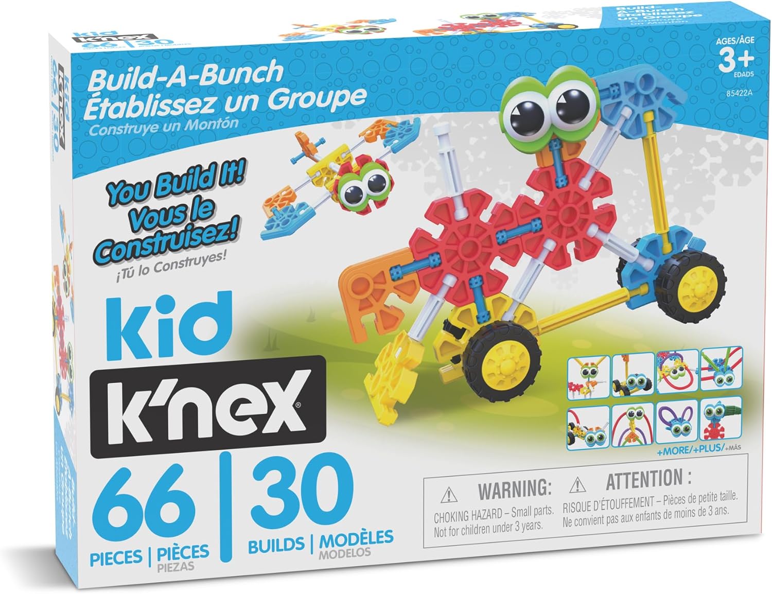 KID K’NEX – Build A Bunch Set – 66 Pieces – For Ages 3+ Construction Educational Toy (Amazon Exclusive), packaging may vary
