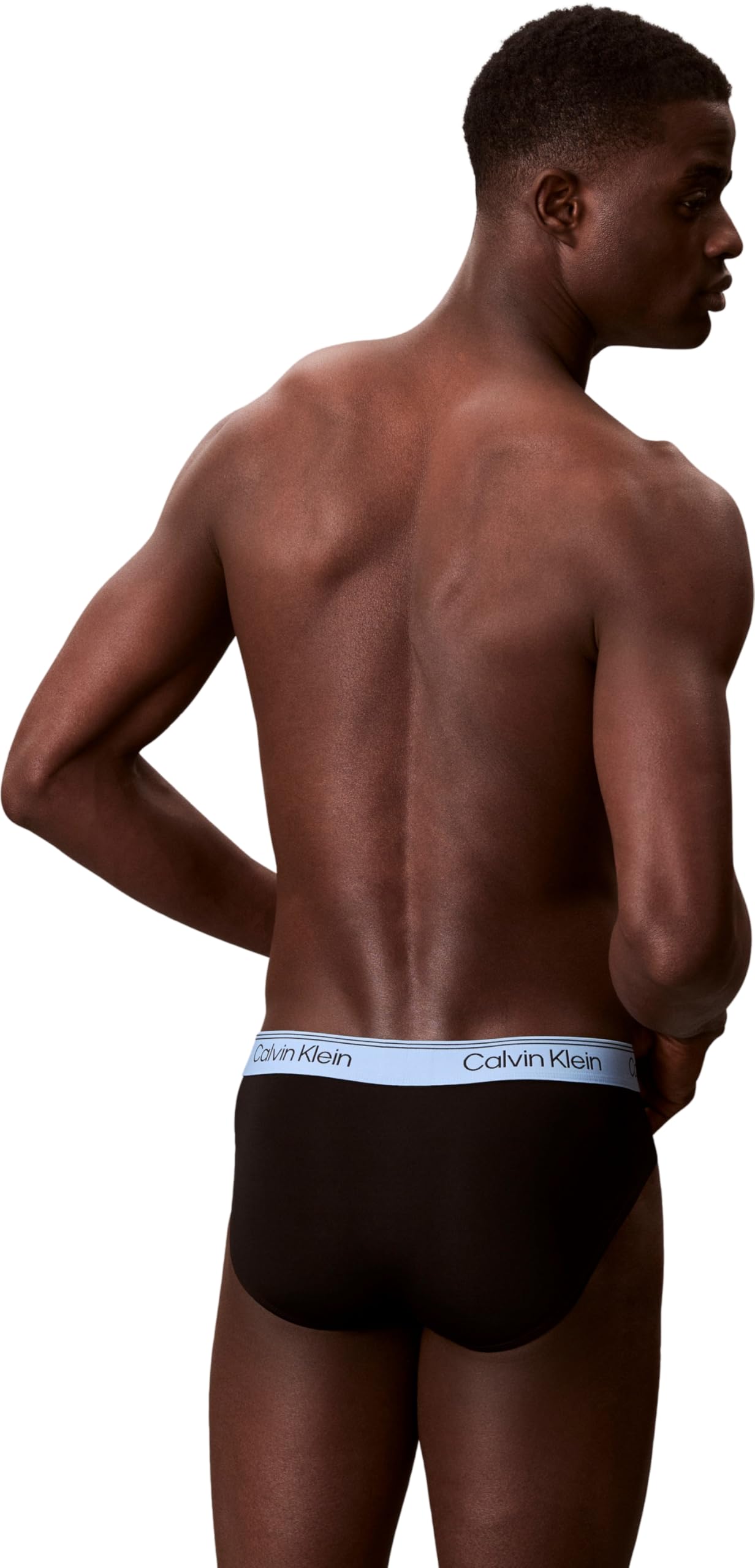 Calvin Klein Uomo Slip Hipster Confezione da 3 con Fascia con Logo, Nero (Black Bodies W/Gulf Blue/Light CAS), M