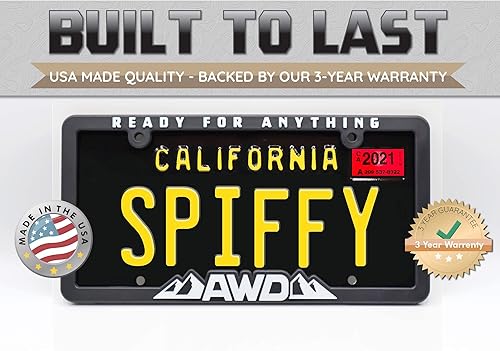 Miniatura 5 de Spiffy AWD - Marco de matrícula con tracción en todas las ruedas, listo para cualquier cosa, fabricado en los Estados Unidos, cubierta de soporte