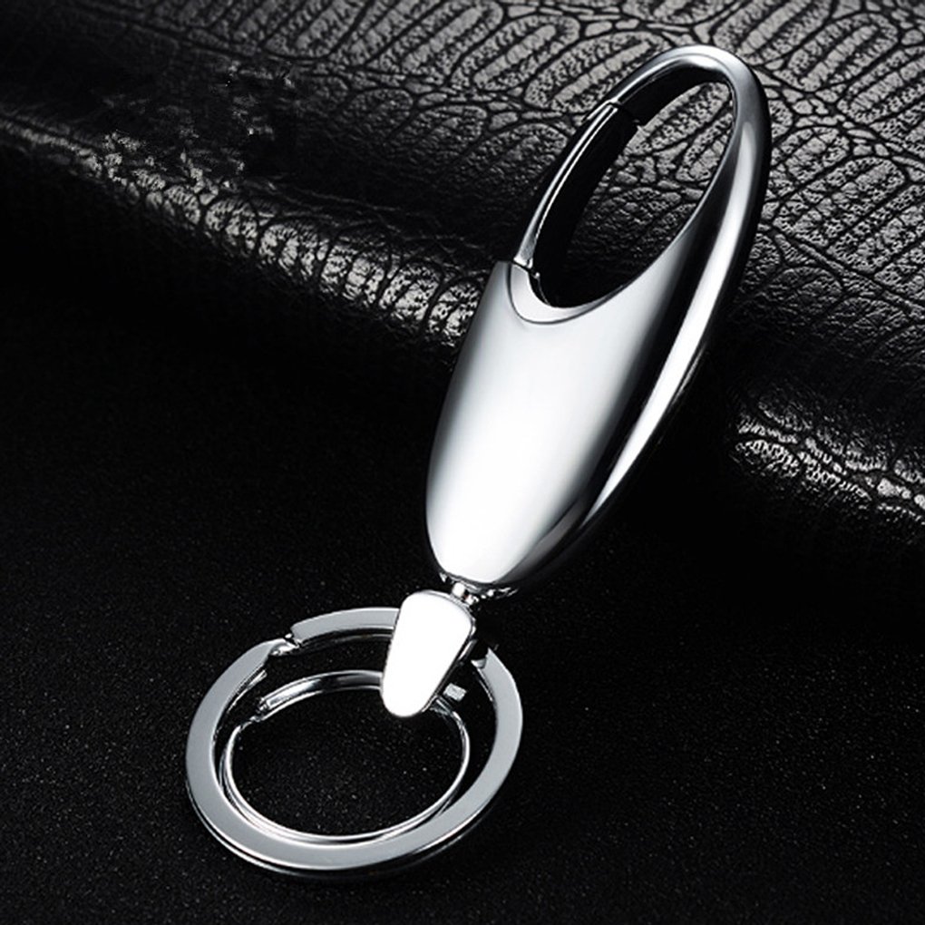 Car Key Chain( With 3 Extra Key Rings), SSstar Classic Zinc Alloy Durable Detachable KeyChain for Men, Women, Car Decorations (Silver)