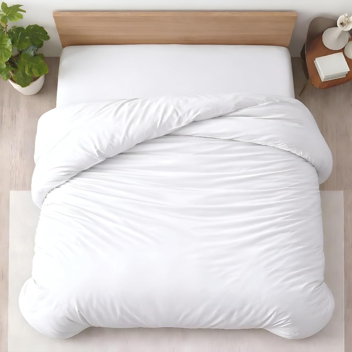 1 Pc California King Duvet Cover Only-100% Egyptian Cotton 600 Thread Count Ultra Soft Premium Durable Comforter Cover Zipper Closure & Corner Ties- (White, 104" X 98")