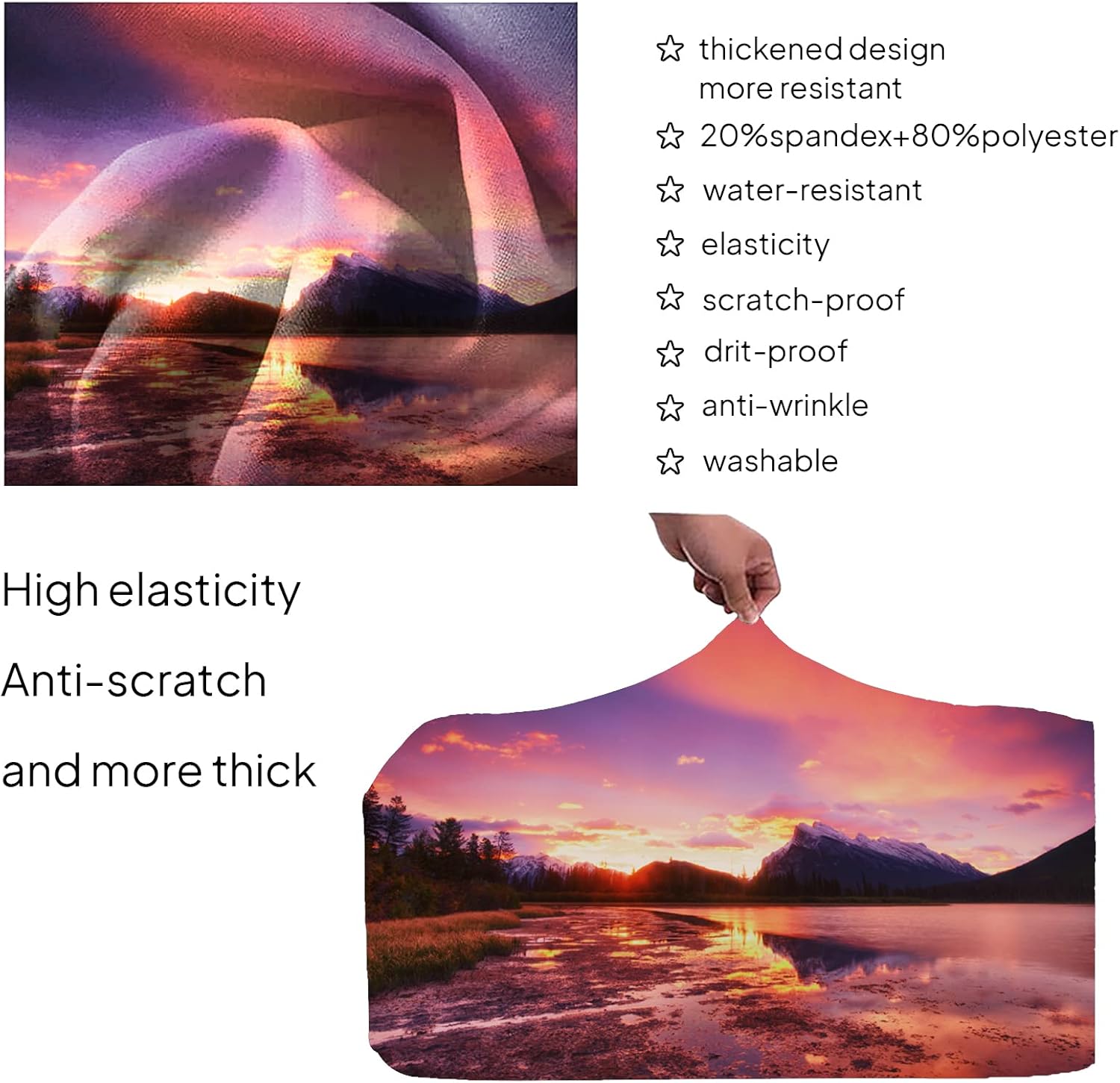 review Custom Luggage Cover Double-Sided Printed Suitcase Covers with Bottom Zipper Elastic Personalize Suitcase Protector, Covers for Luggage Add Your Photo/Text Here Customize Baggage Cover 19-21inch