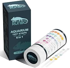 RUNBO 6 in 1 Aquarium Test Strips – Pack of 150 Water Test Strips for Freshwater, Fish Tank, Fish Pond, Accurate Test Total Hardness, Nitrate, Nitrite, Cl2, pH