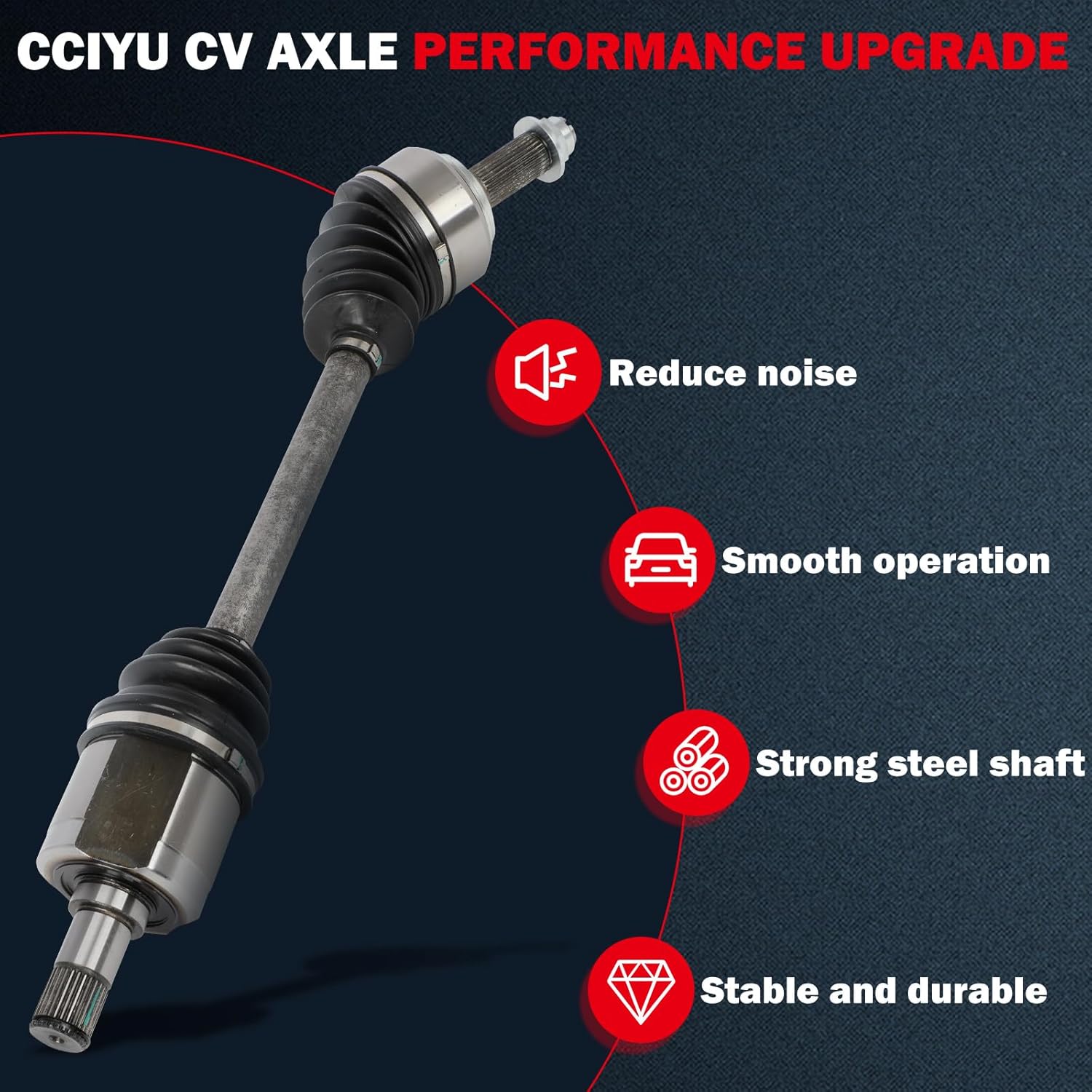 cciyu 60-4226 CV Axle Shaft Assembly Fit 2007-2010 for Honda Odyssey 3.5L,2006-2014 for Honda Ridgeline 3.5L Front Left Drive Side FWD