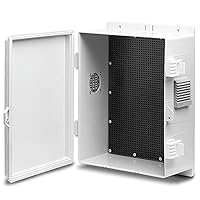 Vista 10 de Caja de conexiones eléctricas para exteriores con toma de alta potencia, carcasa resistente al agua ABS con panel de montaje interno y cubierta