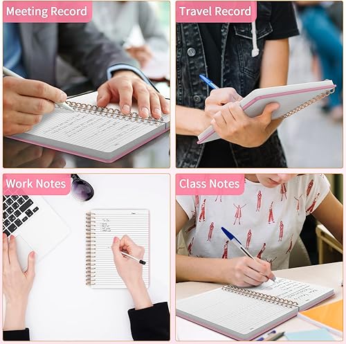 Vista 24 de Forvencer Cuaderno rayado en espiral con 300 páginas numeradas, diarios gruesos A5 para escribir con papel de 3.53 oz/m², cuadernos de tapa dura