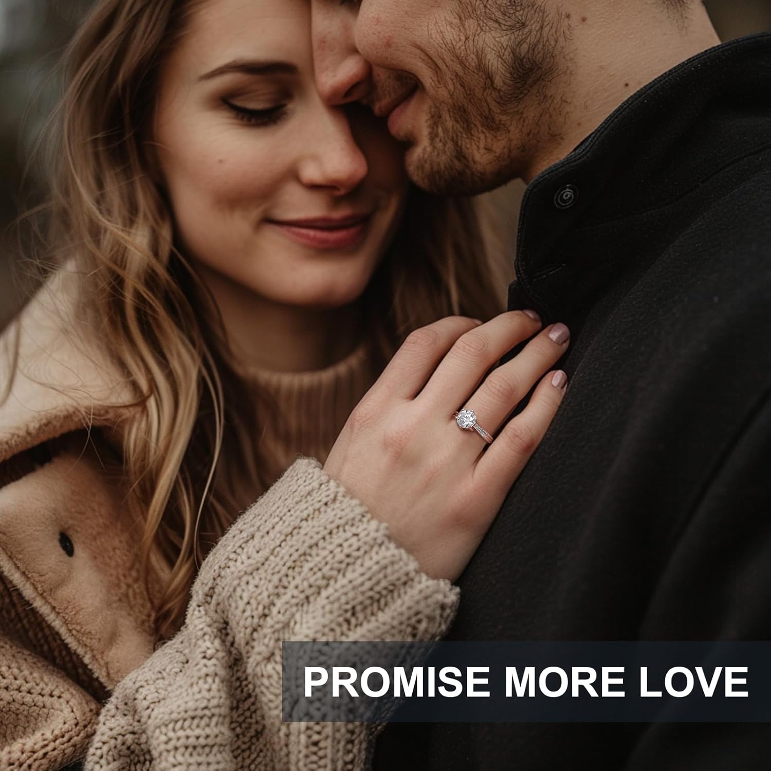 Solitaire Moissanite Rings for Women D Color VVS1 Clarity Round Brilliant Cut 925 Sterling Silver Moissanite Wedding Band Engagement Rings for her with Certificate (Adjustable) - Image 2