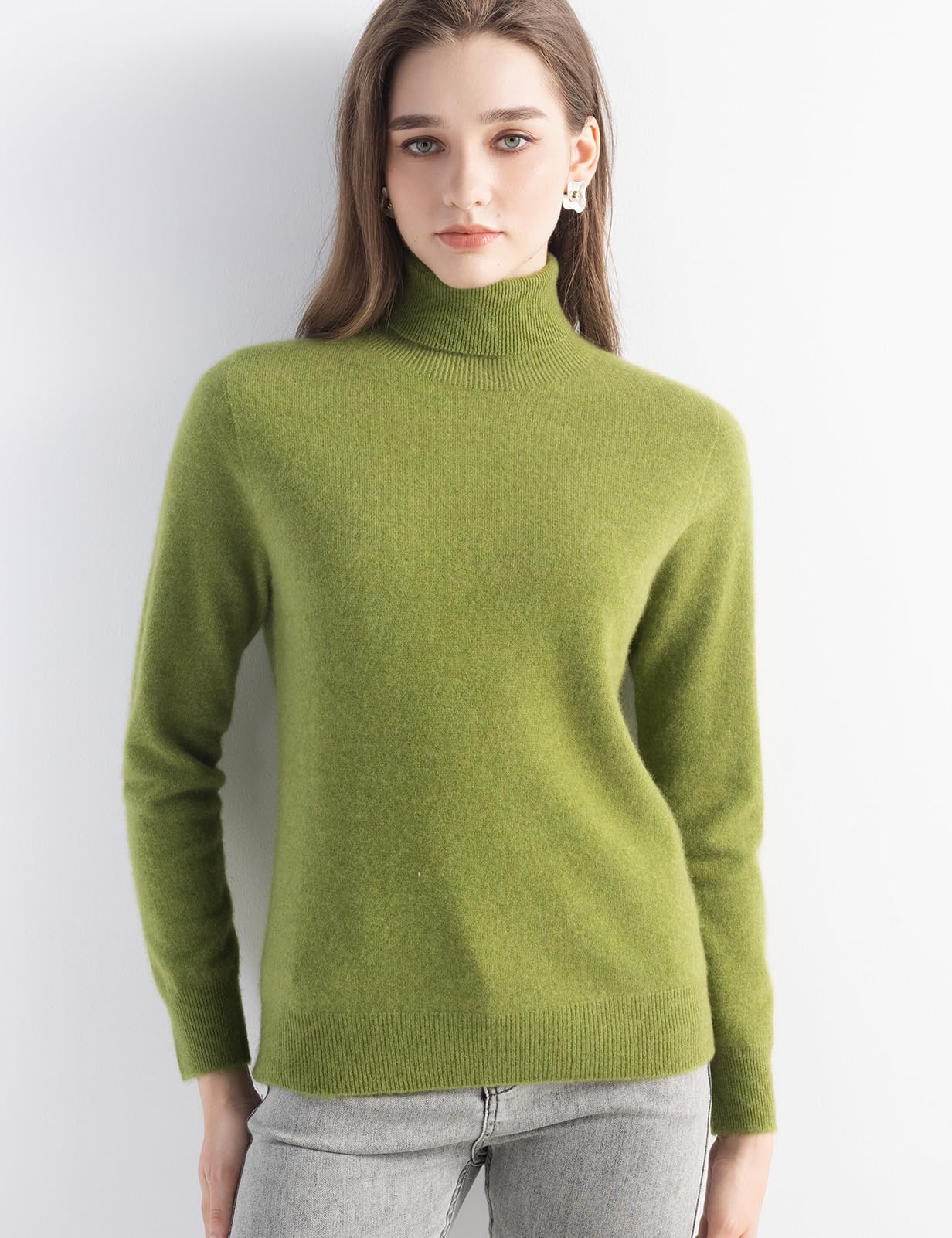 Chanyarn Damen Pullover aus 100% reinem Kaschmir Rollkragen Lange Ärmel warm weich 2025 Herbst/Winter Strickpullover