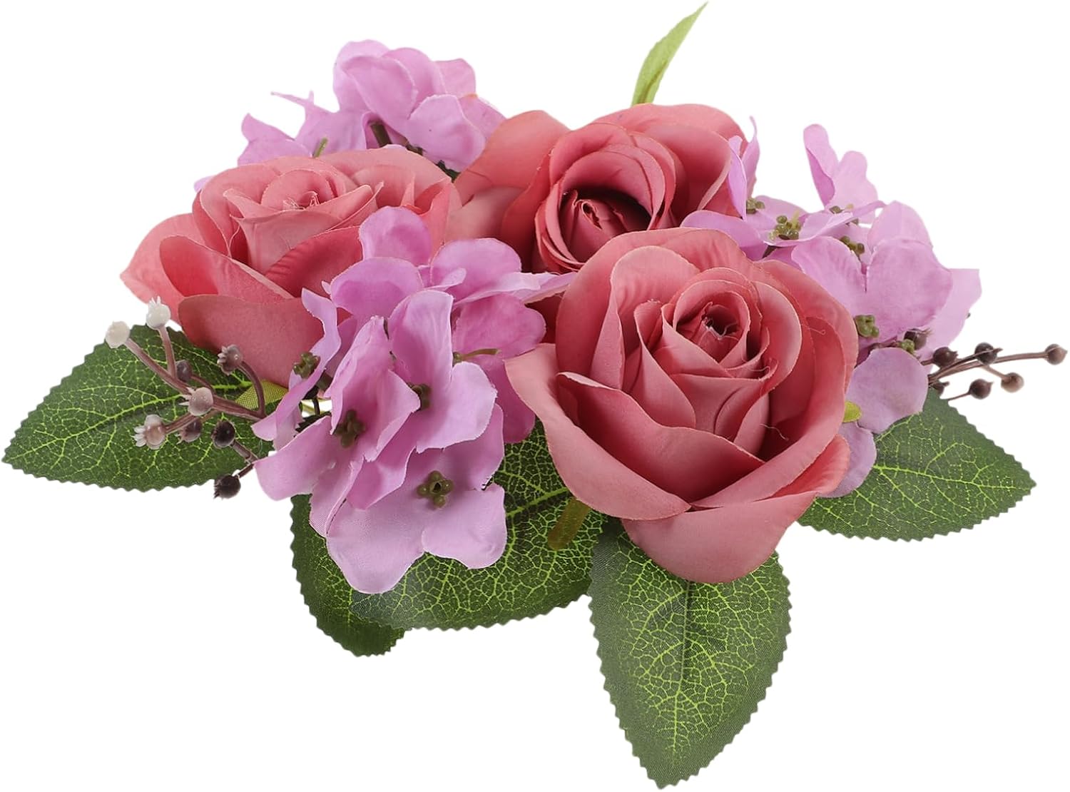 LIFKOME Artificial Flower Candle Wreath Elegant Floral Candle for Weddings Parties and Home Decor Beautiful Rustic Design Materials Dusty