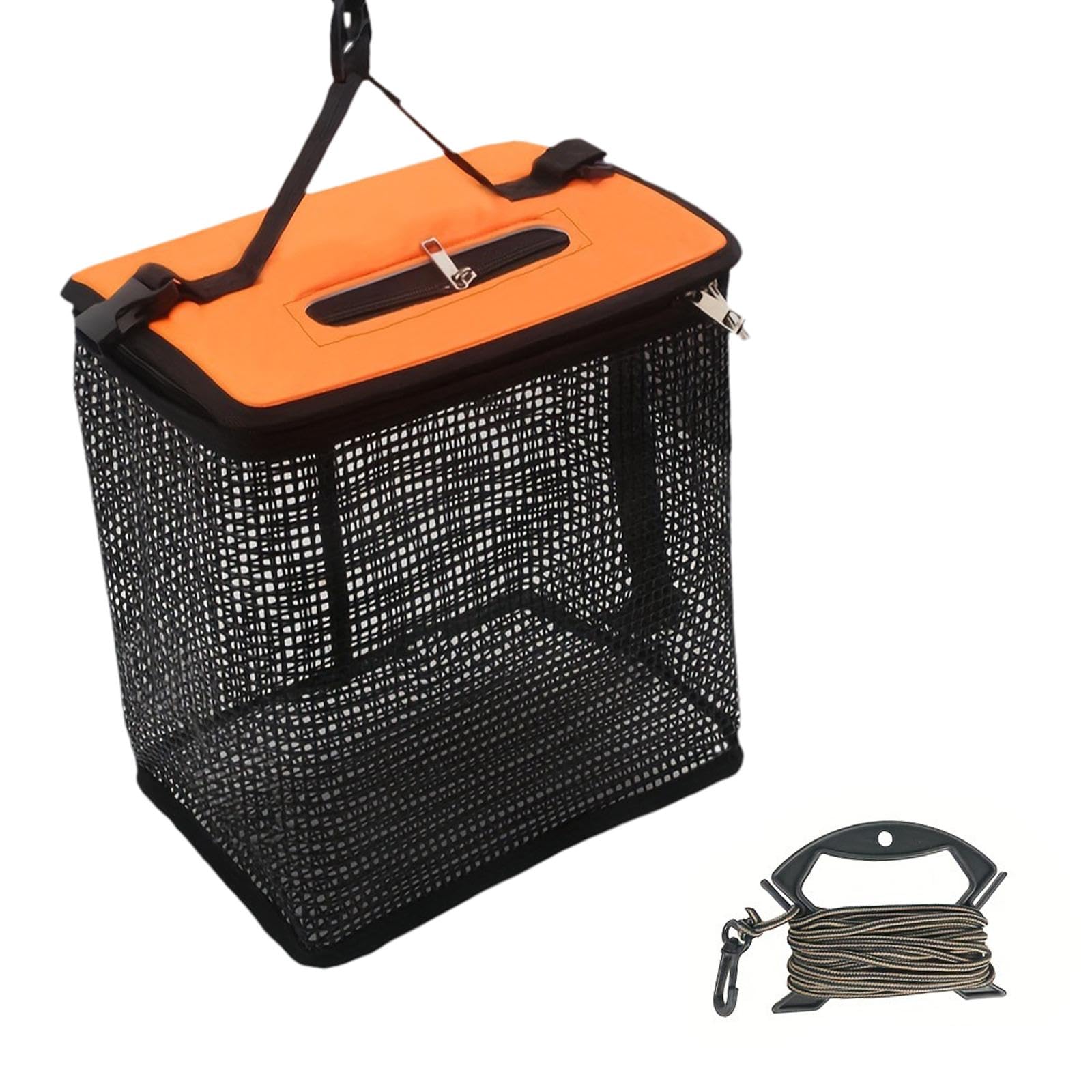 KESOTO Cesta Flotante para Peces Bolsa de Almacenamiento de Peces Plegable Red de Pesca Portátil Cesta de Protección con Nailon Adecuada para Pesca en Agua D